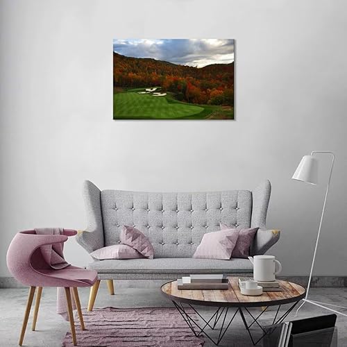 Vista 74 de chenchenArt Arte de pared de campo de golf de Estados Unidos, TPC, Sawgrass Golf Course, impresiones en lienzo, decoración de pared de golf para Rojo