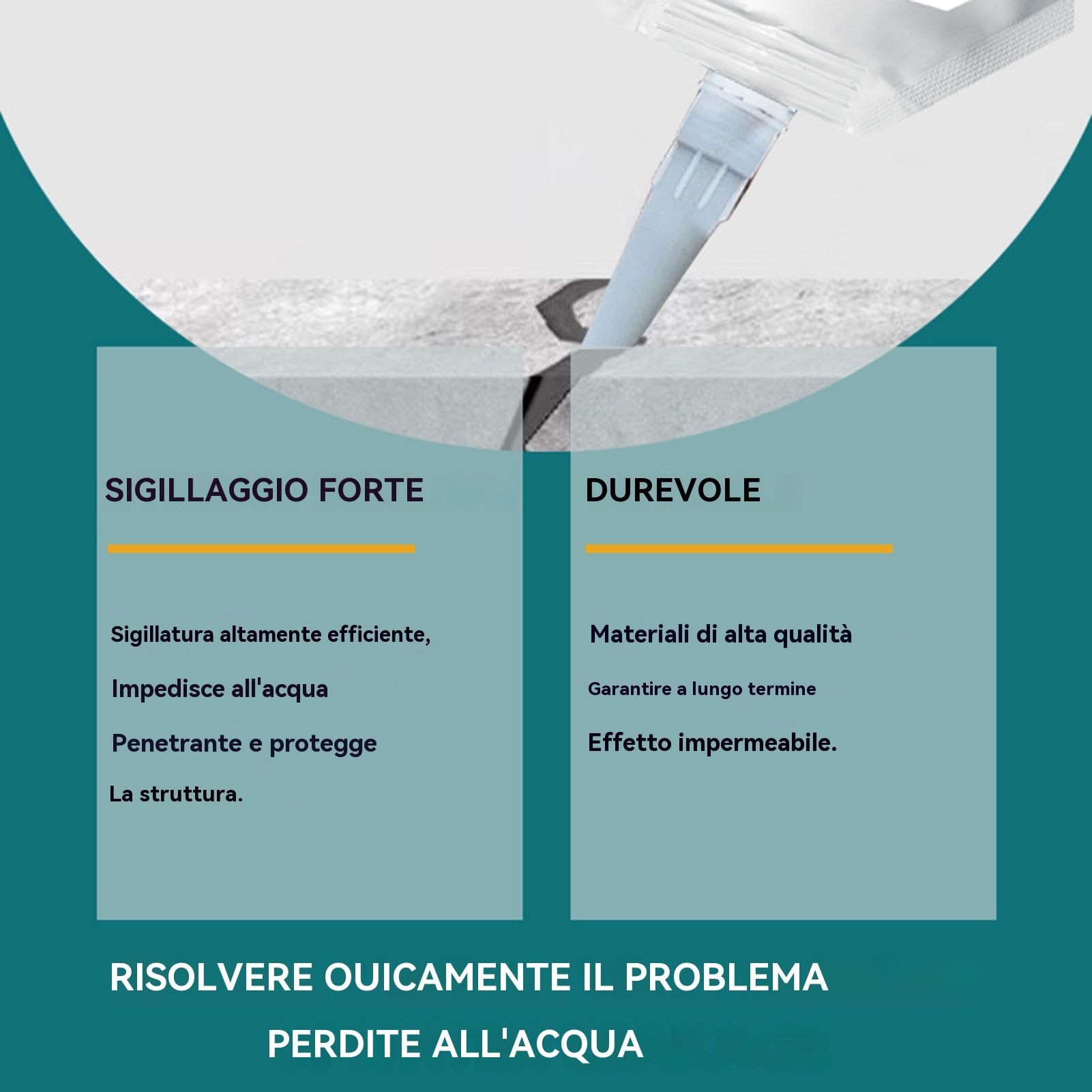 Riempitivo per crepe in cemento – sigillante elastico a rapida asciugatura 500 ml | Riparazione per pareti, davanzali, vialetti, fughe esterne ed interne, protezione impermeabile durevole