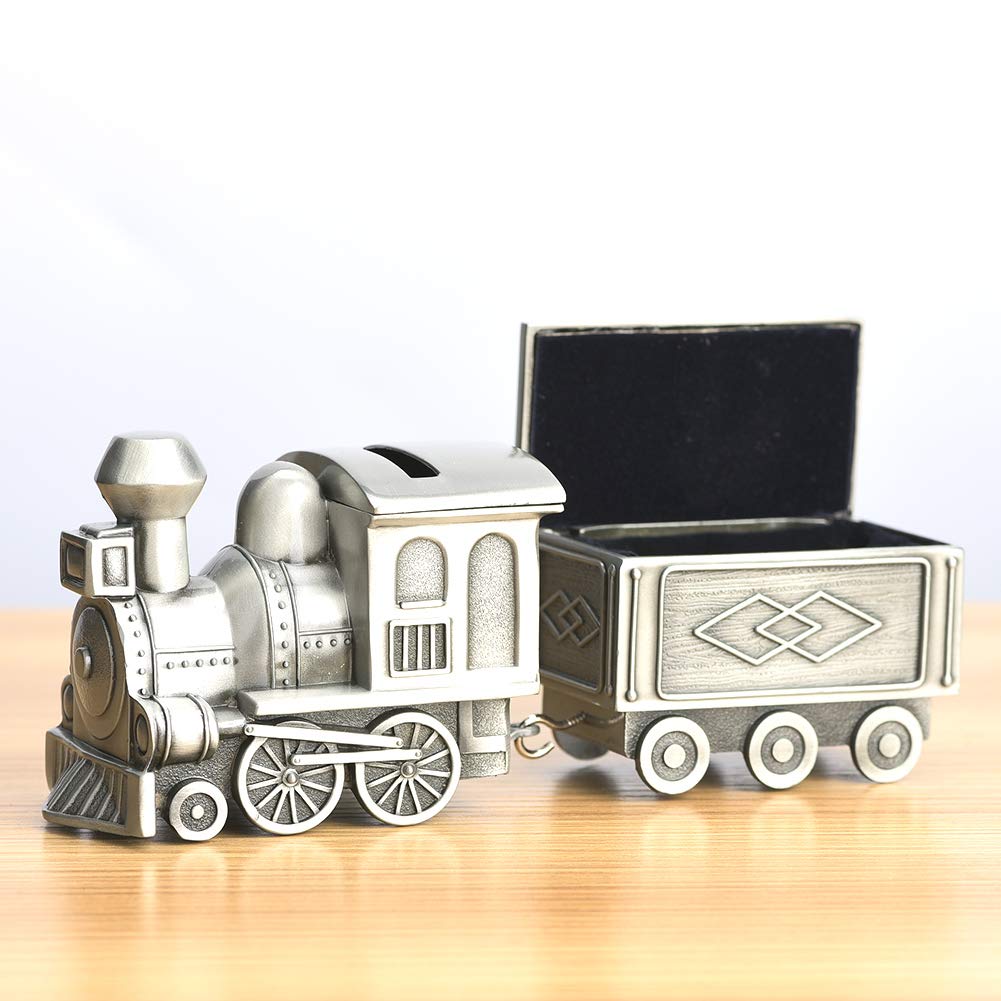 Amazon.co.jp: 貯金箱、金属貯金箱レトロな蒸気機関車の形の貯金箱