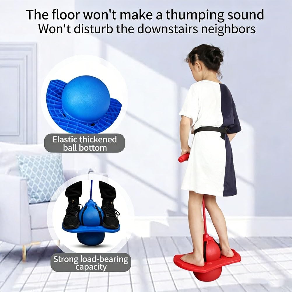 Balance Jumping Ball for Kids & Adults Moon Cozy Bouncing Ball with Handle and Pump Pogo Sticks for Ages 5-8 Panda Pogo Balls Outdoor Exercise Bounce Board Anti-Slip Low Noise High Jump