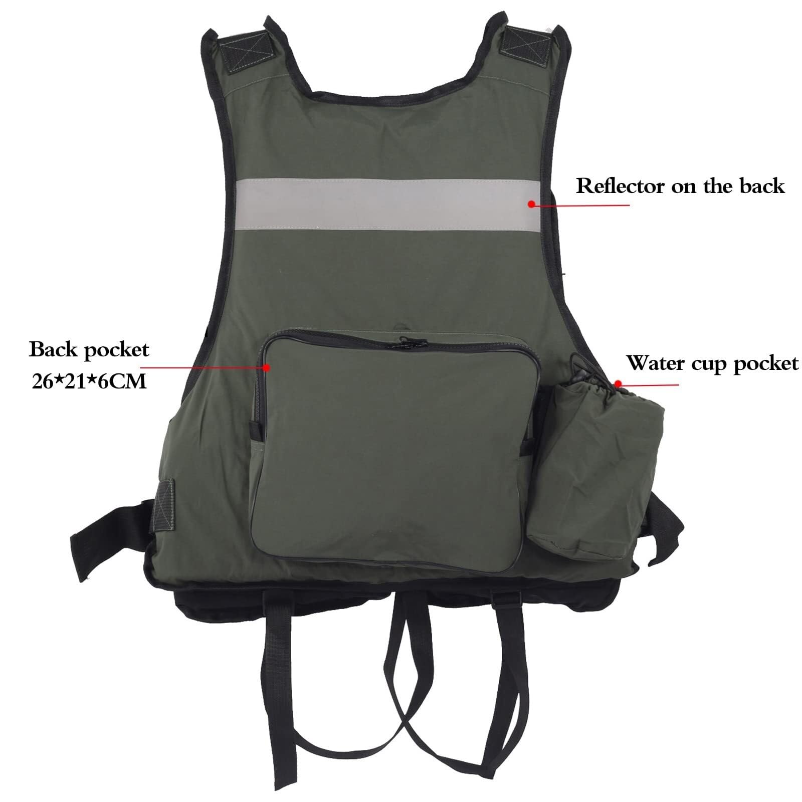 Kayka-Jacke mit Taschen for Kajak-Angeln und Paddeln | Kayka-Jacke mit EPE-Schaum, Reflektierenden Streifen und Pfeife for Kajak, Angel und Paddelsportarten.