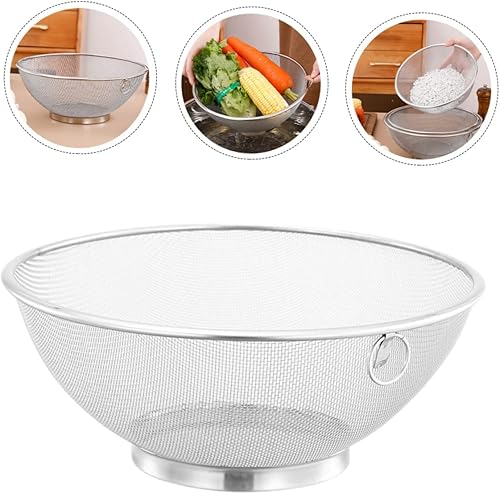 Miniatura 2 de Cesta de arroz de acero inoxidable Colador de malla metálica Colador limpiador de arroz Colador de cocina Cesta de lavado de verduras Colador de