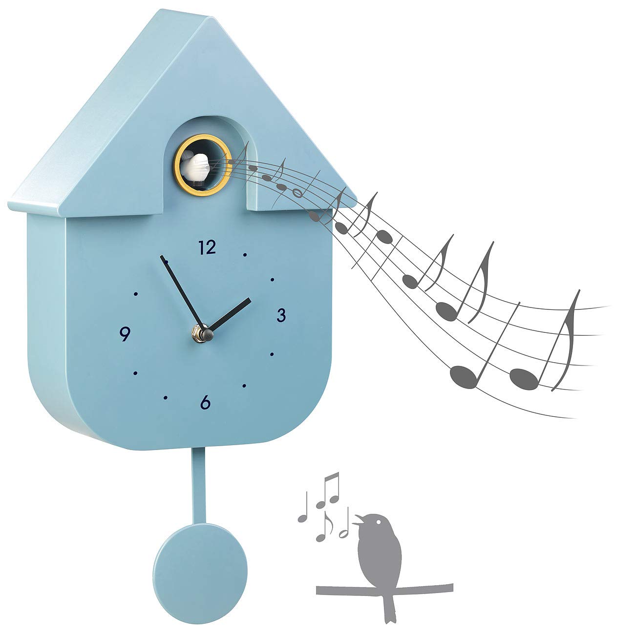 Trenkle Horloge à Poser avec Mouvement Quartz et Chant du Coucou TU 083