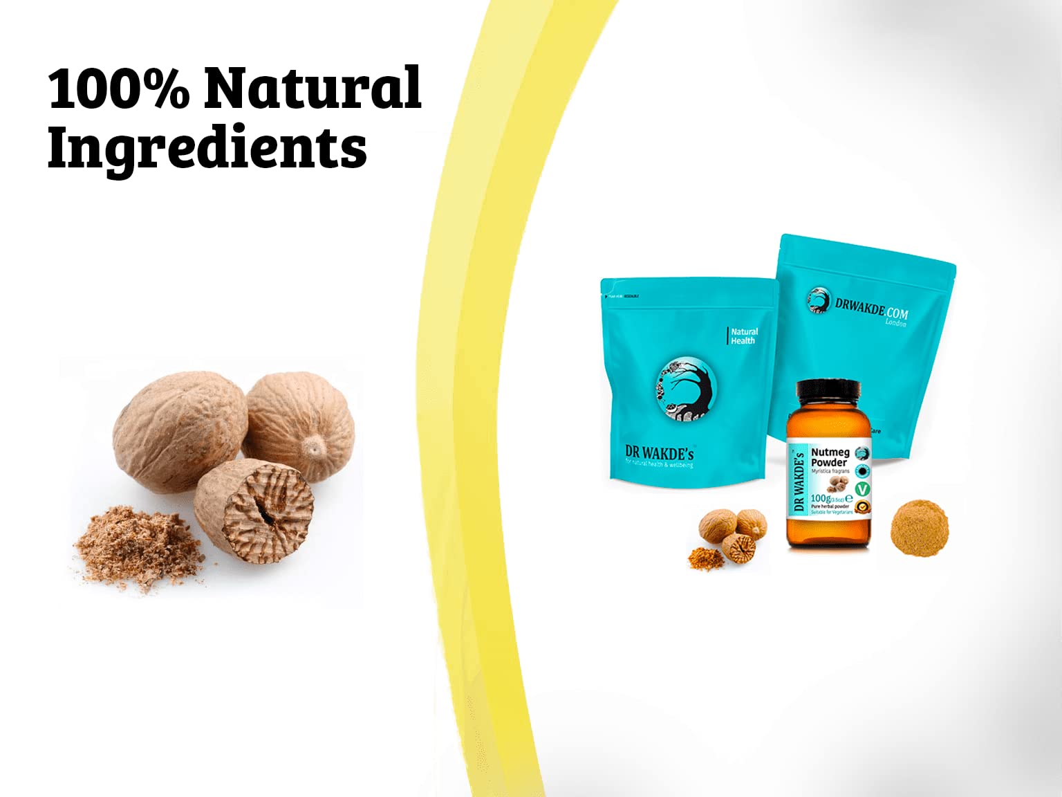 DR WAKDE'S Muskatnusspulver (Myristica fragrans) - 1 kg (2.2lb) | Rein, Raw & Getrocknetes Pulver | Ayurveda-Kräuter | Vegan | Nichts hinzugefügt, nichts entfernt | Am selben Tag Versand