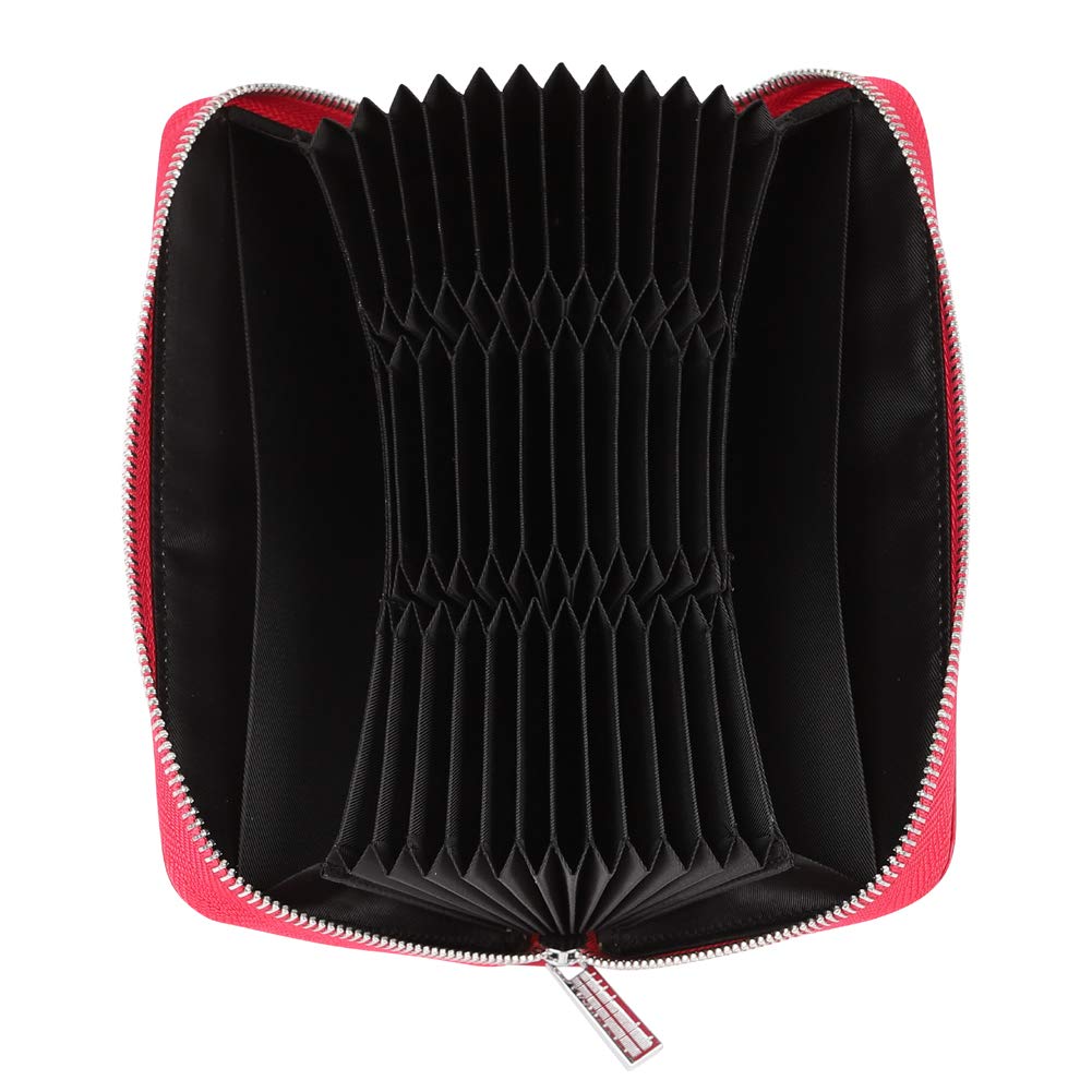 Cynure Women 36 Slots RFID Blocking Card Holder Large Long Leather Zipper Organizer Accordion Wallet