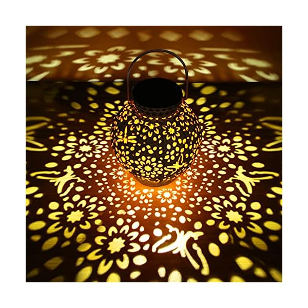 Solarlaterne für Außen, omitium Solarlampen für Außen IP65 Wasserdicht Metallhängende Atmosphäre LED Outdoor Dekorative…