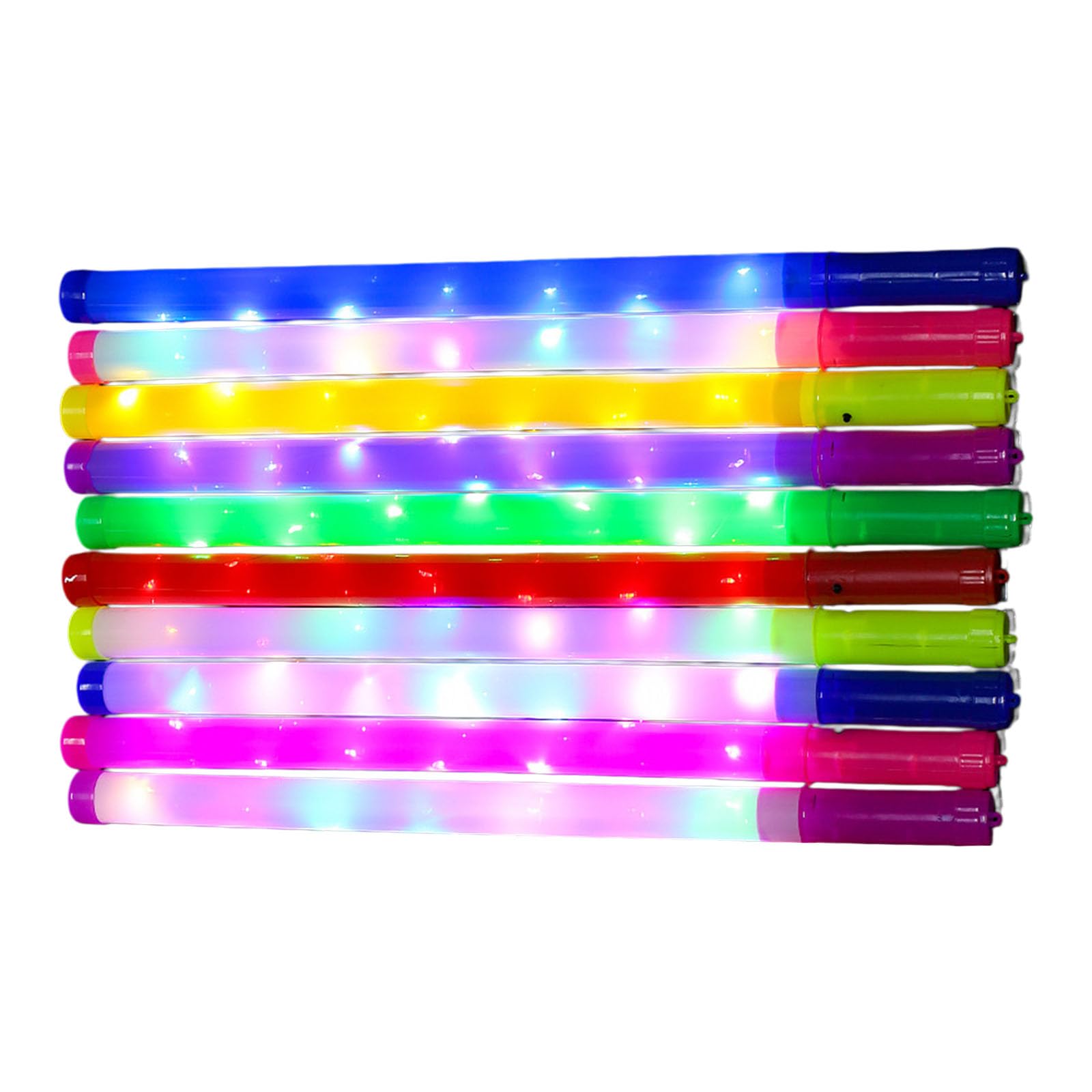 Kaeltsyn 10Pcs Glowing LED Sticks Multicolored Flashing Sticks for Birthday Festival Celebration Outdoor Camping Colorful Light Stakes for Concerts