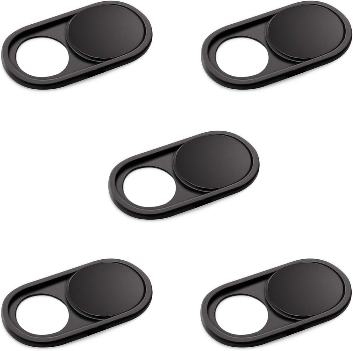 CloudValley Camera Cover Slide, 0.026 Inch Metal Webcam Cover for MacBook Pro, MacBook Air, Laptop, Mac, PC, iPad, iPhone, Ultra-Thin Privacy Covers [Black - 5 Pack]