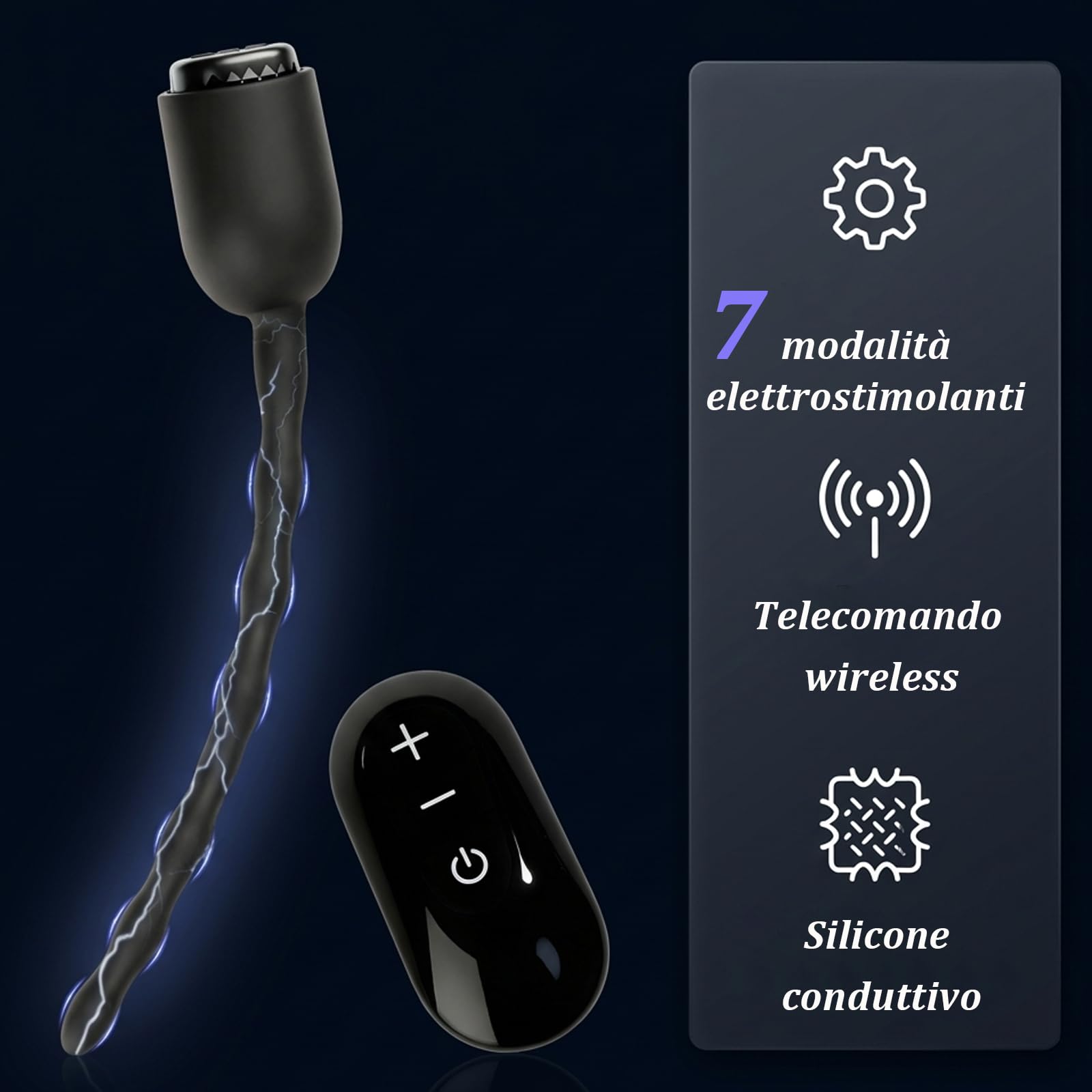 Elettrostimolatore Dilatatore Uretrale Masturbazione Prostatica, 6.5mm | Stimolazione Scossa Elettrica per Pene Plug 7 Modalità Sonda Uretrale Dilatatori Uretrali in Silicone Giocattoli Sessuali