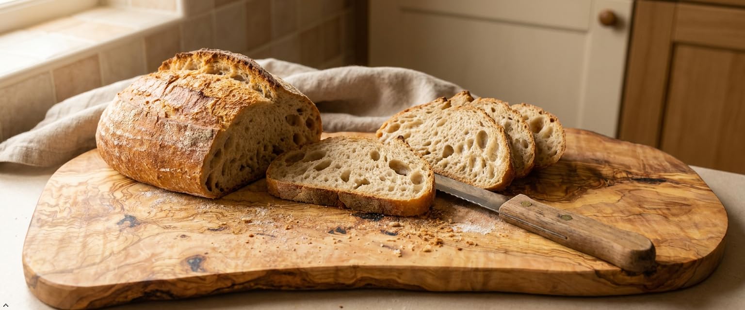 Tabla grande de madera de olivo para cortar, servir y antipasti, 50 x 22 cm