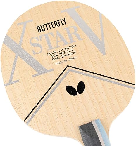 Miniatura 2 de Butterfly Xstar V - Cuchilla de tenis de mesa para principiantes, mango de Shakehand acampanado, hoja de tenis de mesa de 5 capas, hoja completa