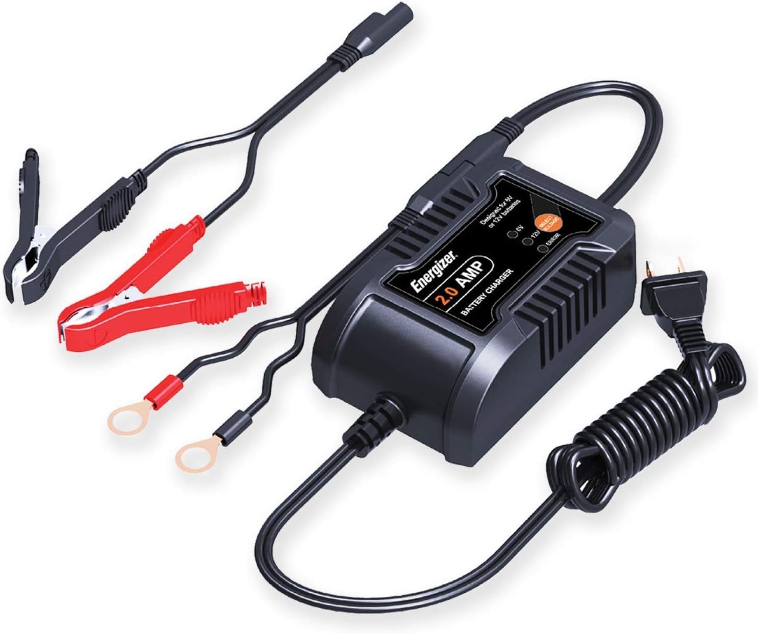 2-Amp Fully-Automatic Smart Charger, 6V and 12V Battery Charger, Battery Maintainer, Trickle Charger, 7 Step Smart Charging Technology