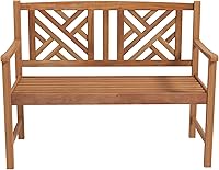 Giantex 2-Person Acacia Wood Outdoor Garden Bench - 800lbs Capacity Loveseat with Armrests & Backrest for Patio, Yard, Porch