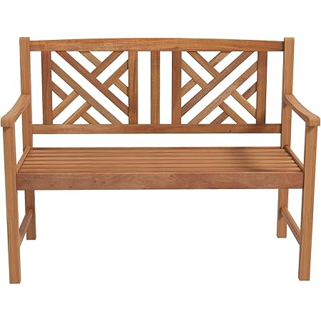 4-Ft Outdoor Love-seat Garden Bench in Natural Wood Finish
