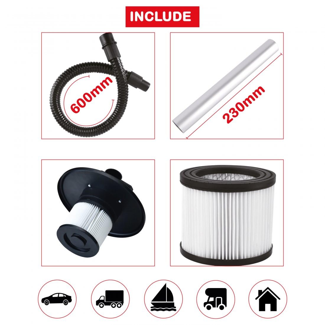 ASPIRAPOLVERE AUTO VEICOLI ASPIRACENERE PROFESSIONALE POTENZA 800W COMPATIBILE CON VIBERTI ASPITARORE PER PULIRE PULIZIA DI CAMINI STUFE A PELLET STUFE A LEGNA BARBECUE