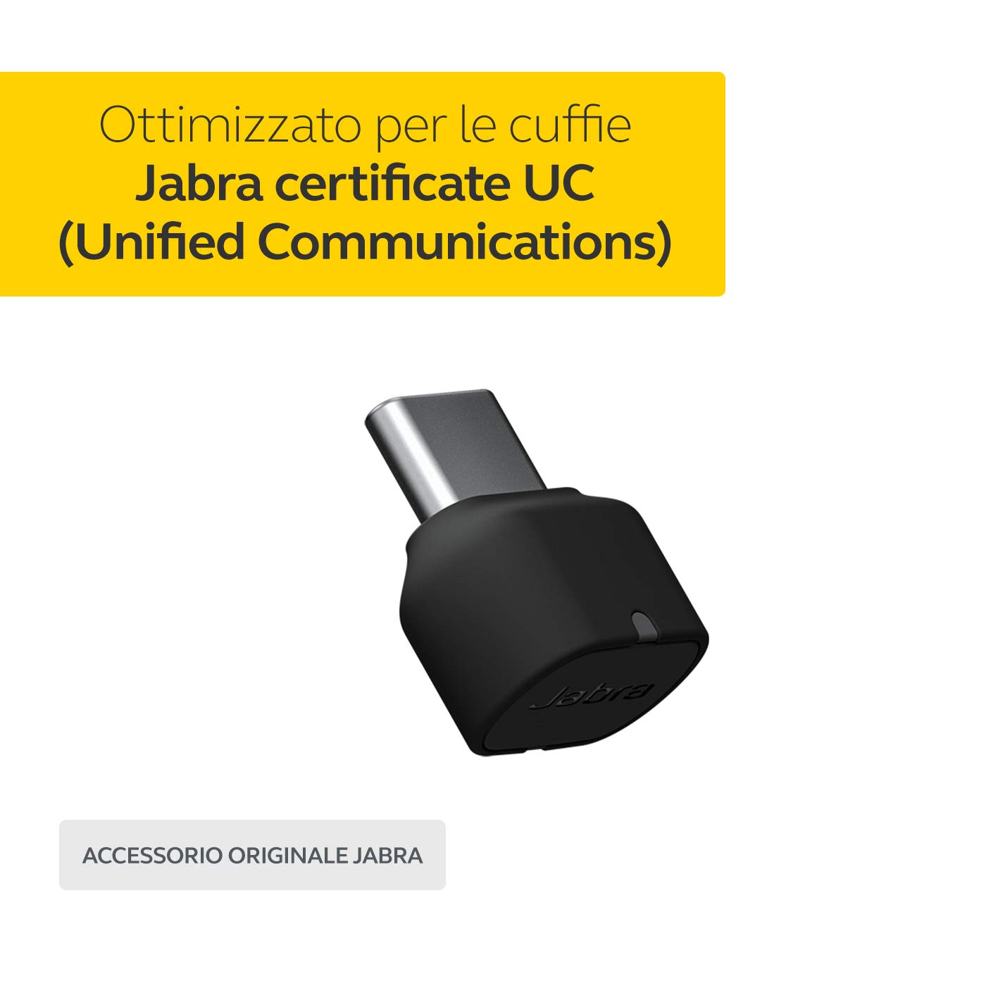 Jabra Link 380c UC Adattatore Bluetooth con porta di tipo USB-C, Dongle Bluetoooth senza fili per cuffie Evolve2 85 e 65