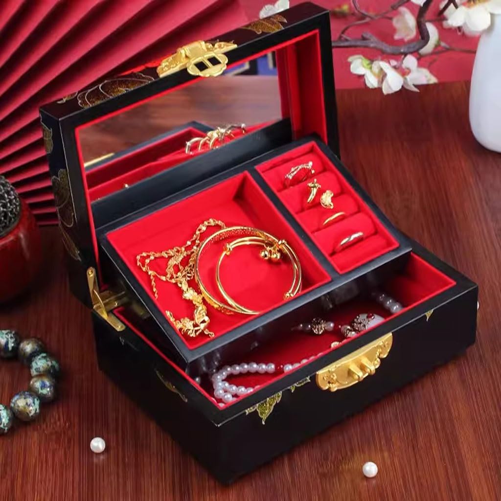 Jewelry Box Organizer Jewelry Box Jewelry Storage Box Jewelry Box Storage Box Retro Jewelry Box Dressing Table Jewelry Box Jewelry Organizer Small (3)