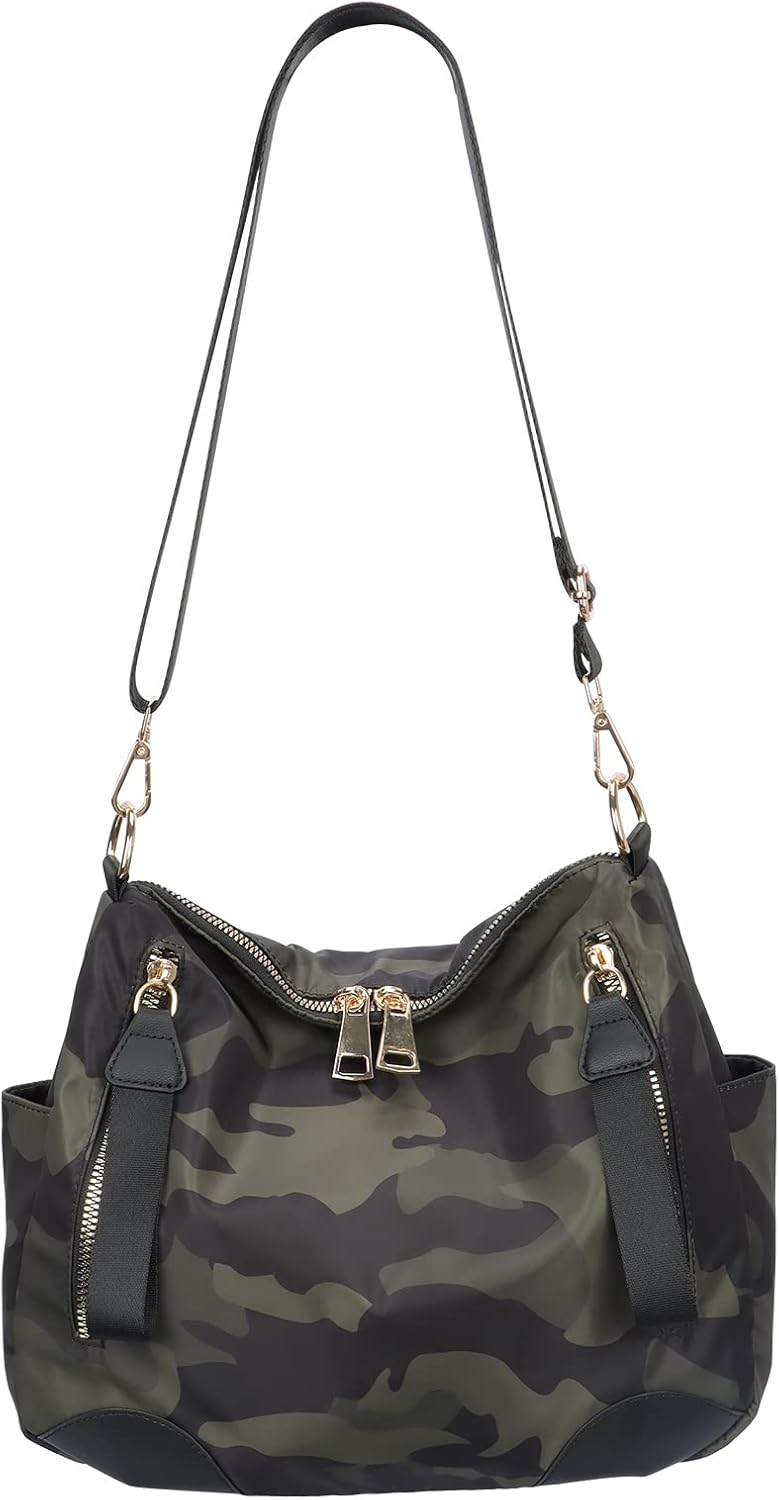 PAKFIEKS Women Nylon Crossbody Bag Hobo Tote Bag Large Capacity Anti-theft Lightweight Travel Shoulder Bag