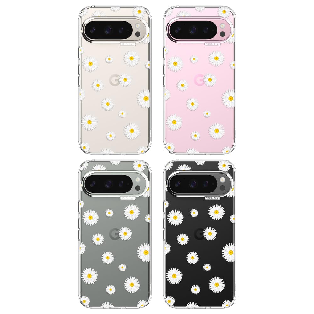 MOSNOVO Case for Google Pixel 10 & Pixel 10 Pro, [Buffertech 6.6ft Military-Grade Drop Protection] [Anti Peel Off Tech] Clear TPU Bumper Phone Case Cover Design - Cute Cherry — view 23