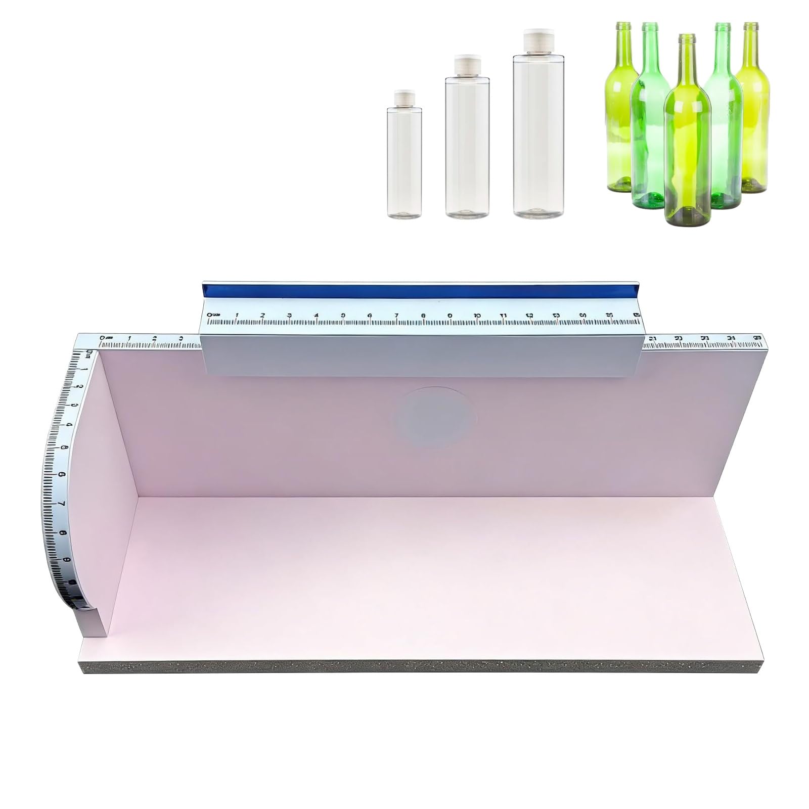 WHIPIN Manual Bottle Neck Labeling Machine, Round Bottle Labeling Tool with Slide Positioning, Precision Label Placement Tool with Knob Fixing, for Small Batch Handmade and Craft Enthusiasts