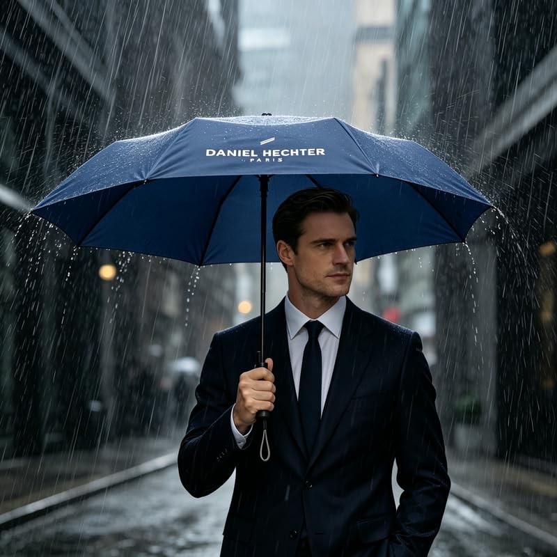 Image of Daniel Hechter Paris Folding Umbrella for Men & Women, Auto Open & Close, Lightweight Compact Design, 37 Inch Water Resistant Canopy, Portable Travel Umbrella for Rain & Sun - DHRUM01