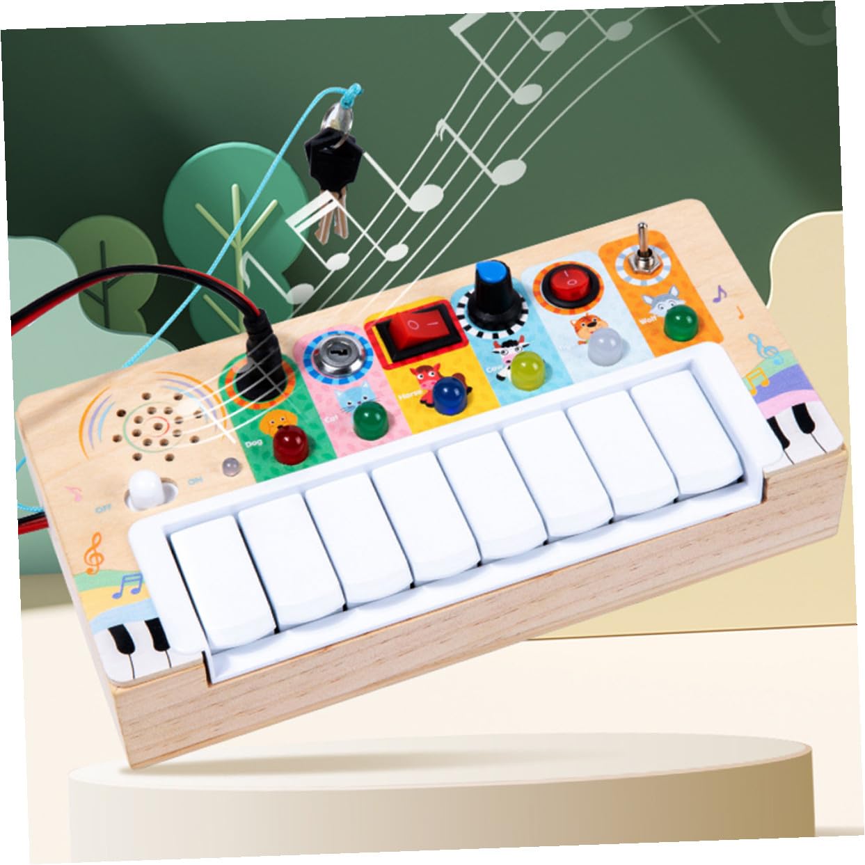 Juguete Musical LED de Madera para Niños Entrenamiento Auditivo y Diseño Portátil, Divertido E Interesante para Aprendizaje de Instrumentos Musicales