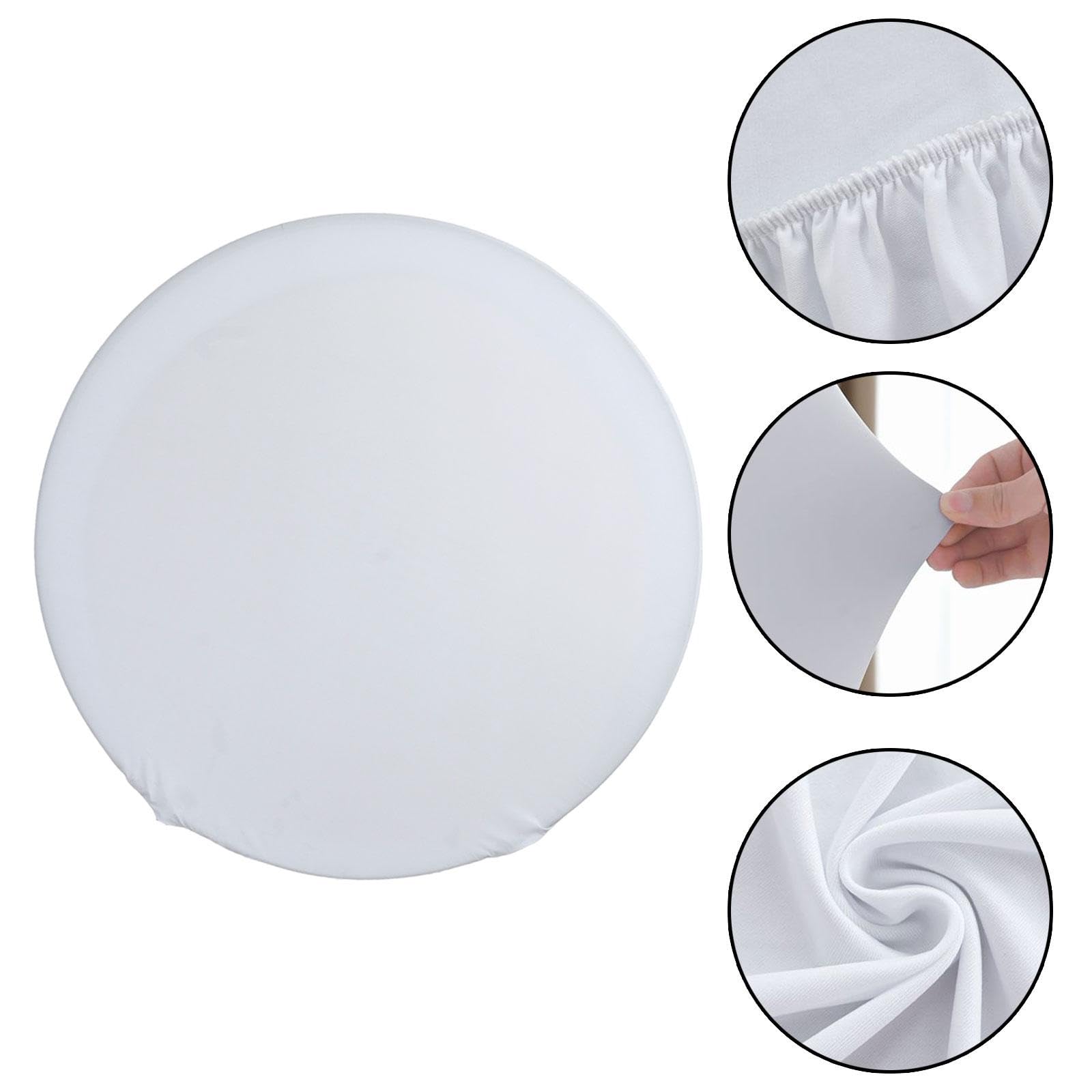 Copertura Poliestere Copertura per Struttura Cerchio Elasticizzata Resistente alle Intemperie Utilizzo Ripetuto Adatta a Festa Matrimonio, Bianco 180 Cm