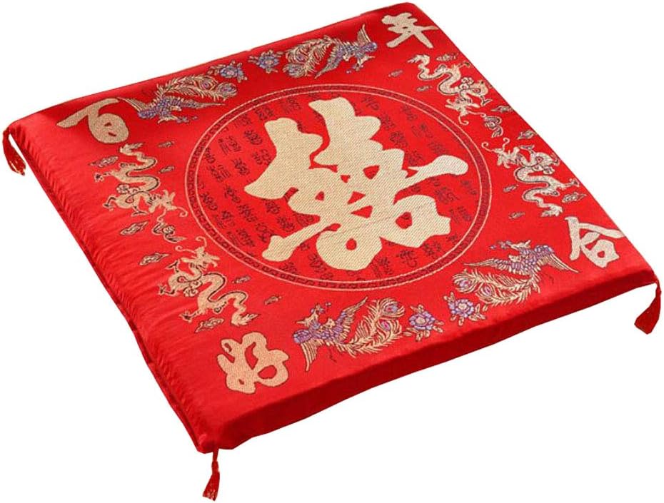 Phoenix Wonder Chinese Classical Chair Pad Squared Seat Chair Cushion Chinese Wedding Cushion Kneel Pad, D22