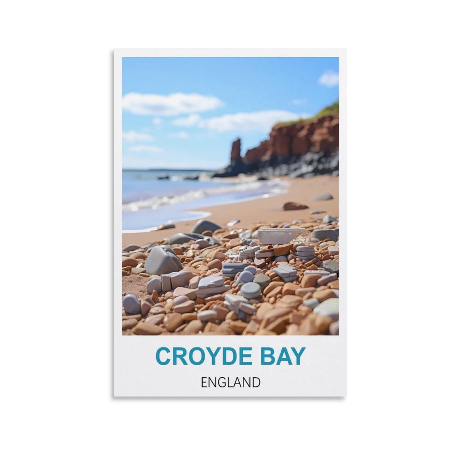 Metal Tin Sign,Croyde Bay England,Metal Wall Decorative Tin Signs for Home Kitchen Bar Coffee Shop Club Orchard Decoration 30x30cm