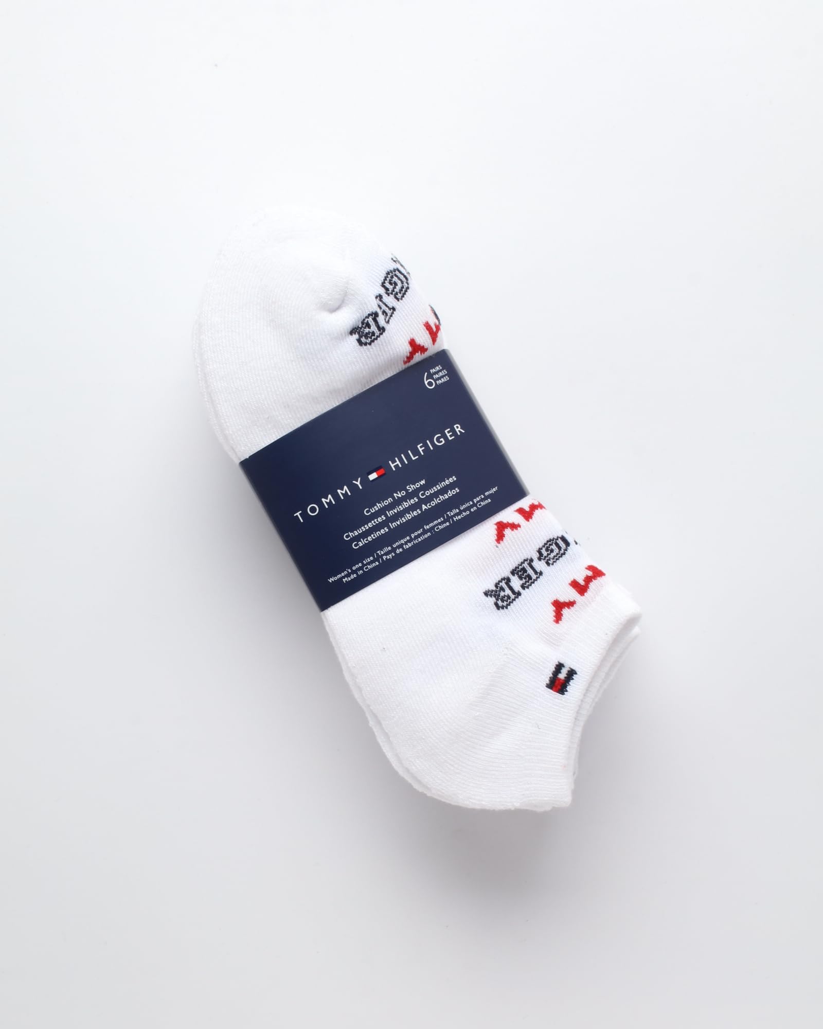 Tommy Hilfiger Calcetines deportivos invisibles para mujer, paquete de 6 calcetines de rendimiento acolchados suaves de corte bajo para mujer (talla 4-10)