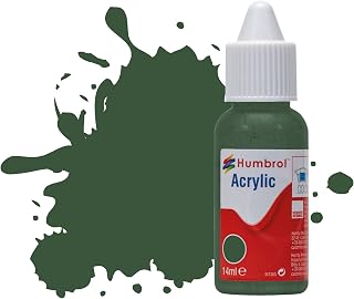 Humbrol Acrylic Paint No. 78 Cockpit Green Matt dropper bottle, 14ml