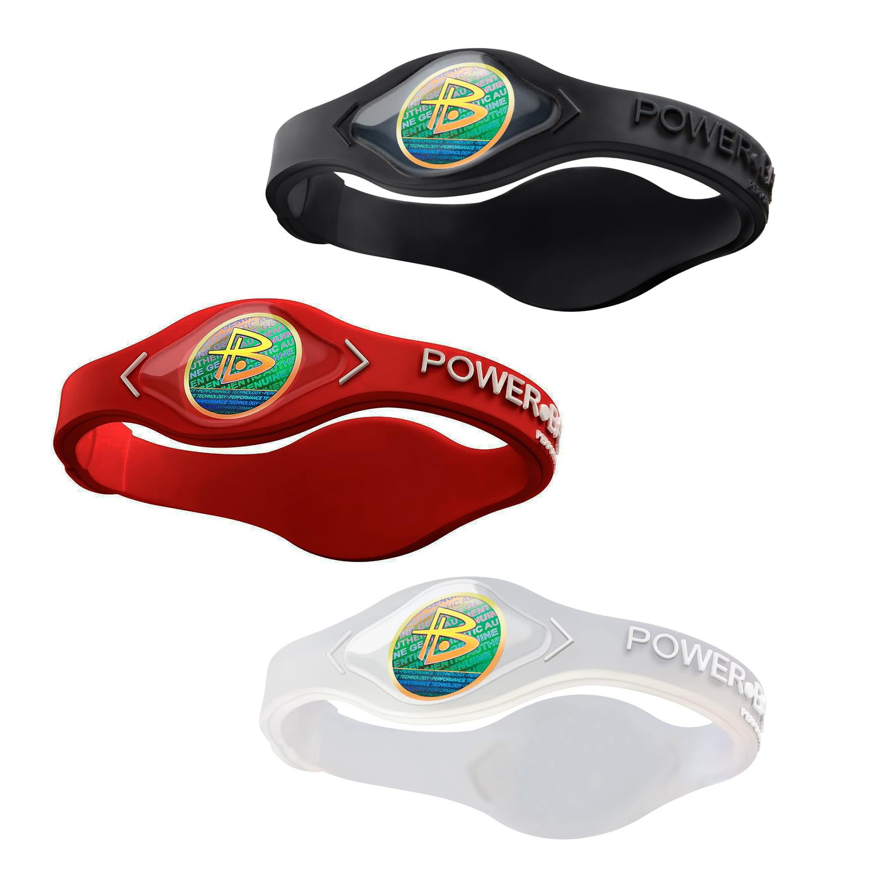 Power Balance Braccialetto sportivo originale in gomma siliconica per uomini e donne, confezione da 3 braccialetti sicuri, impermeabili, leggeri, resistenti, taglia M + M + L (M 19 cm/L 20,5 cm)