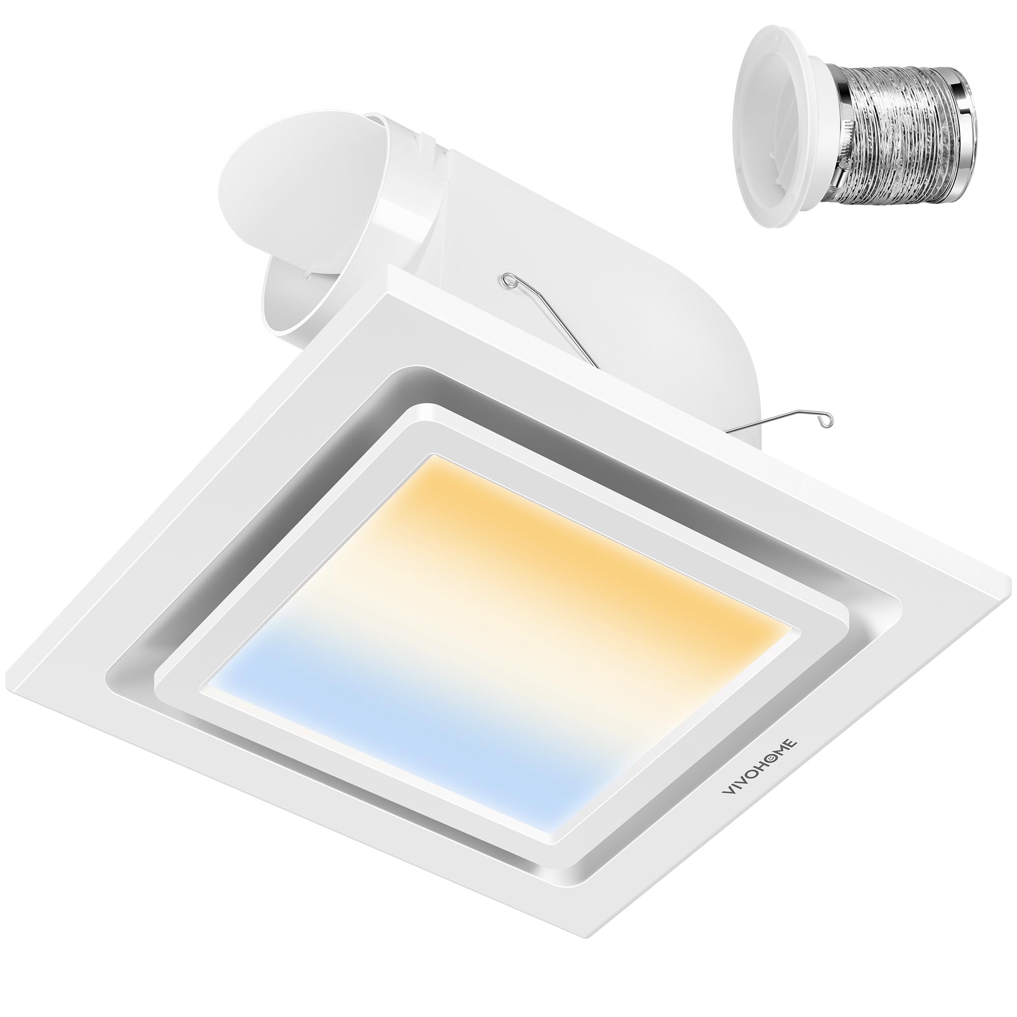 VIVOHOME Bathroom Extractor Fan 280m³/h with 3 Adjustable Light Modes Combo