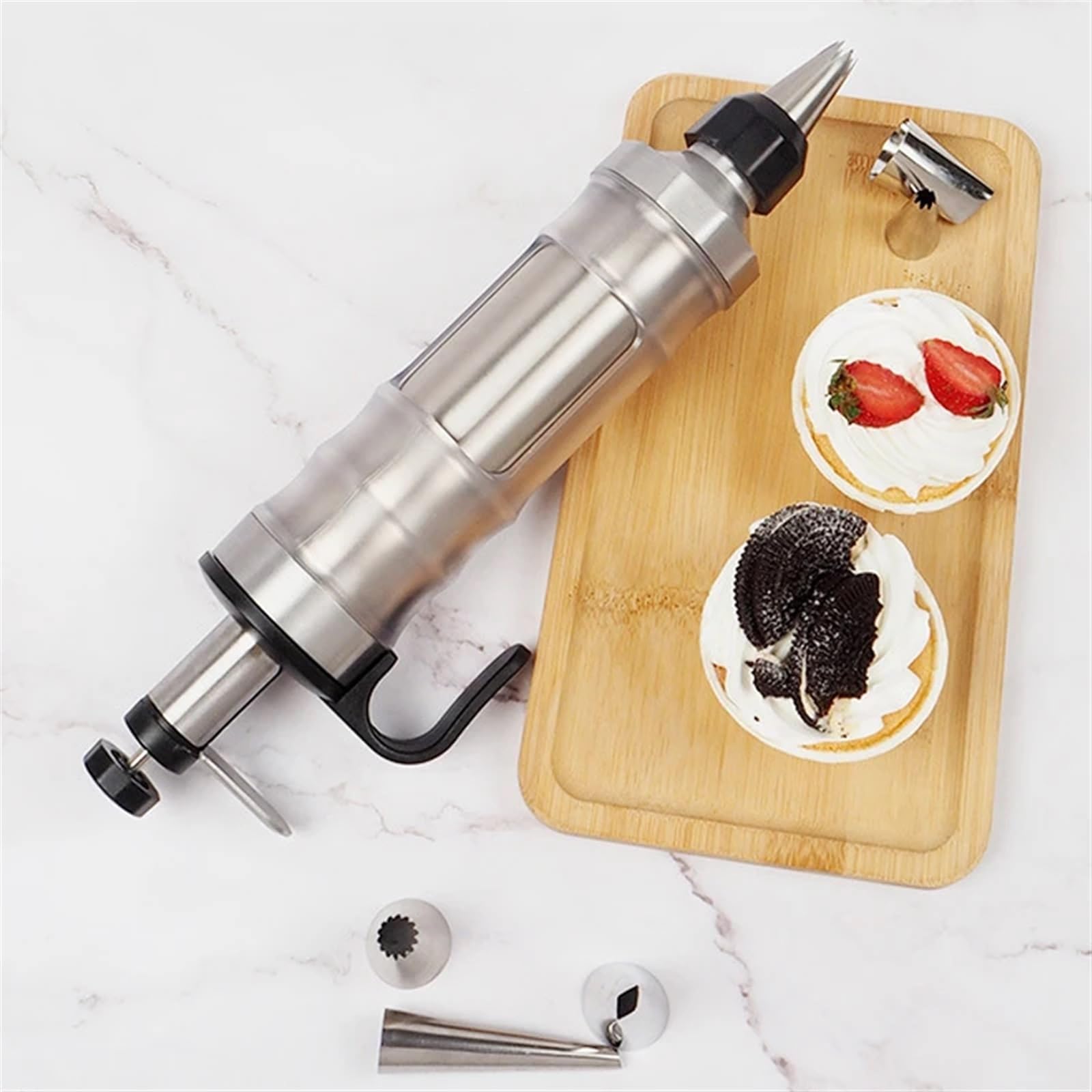 Tortenspritze Garnierspritze Cremefarbenes Keks-Dekorationsset | Spritze for Gebäck, Kekse, Kuchen, Blumenform