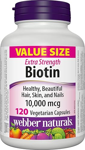 Webber Naturals Biotina Extra Strength 10,000 mcg, 120 cápsulas