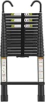 Vista 10 de Escalera Telescópica, Escalera Telescópica de Aluminio RIKADE de 8.5 Pies con Pies Antideslizantes y Gancho Estable, Escalera de Extensión Portátil