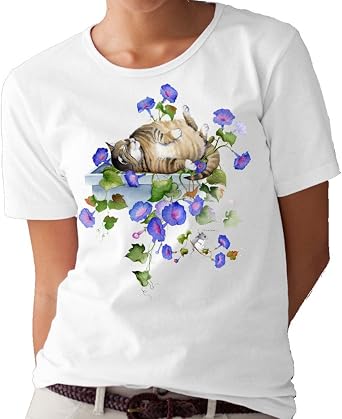 Morning Glory Cat and Mouse T-shirt/tee 