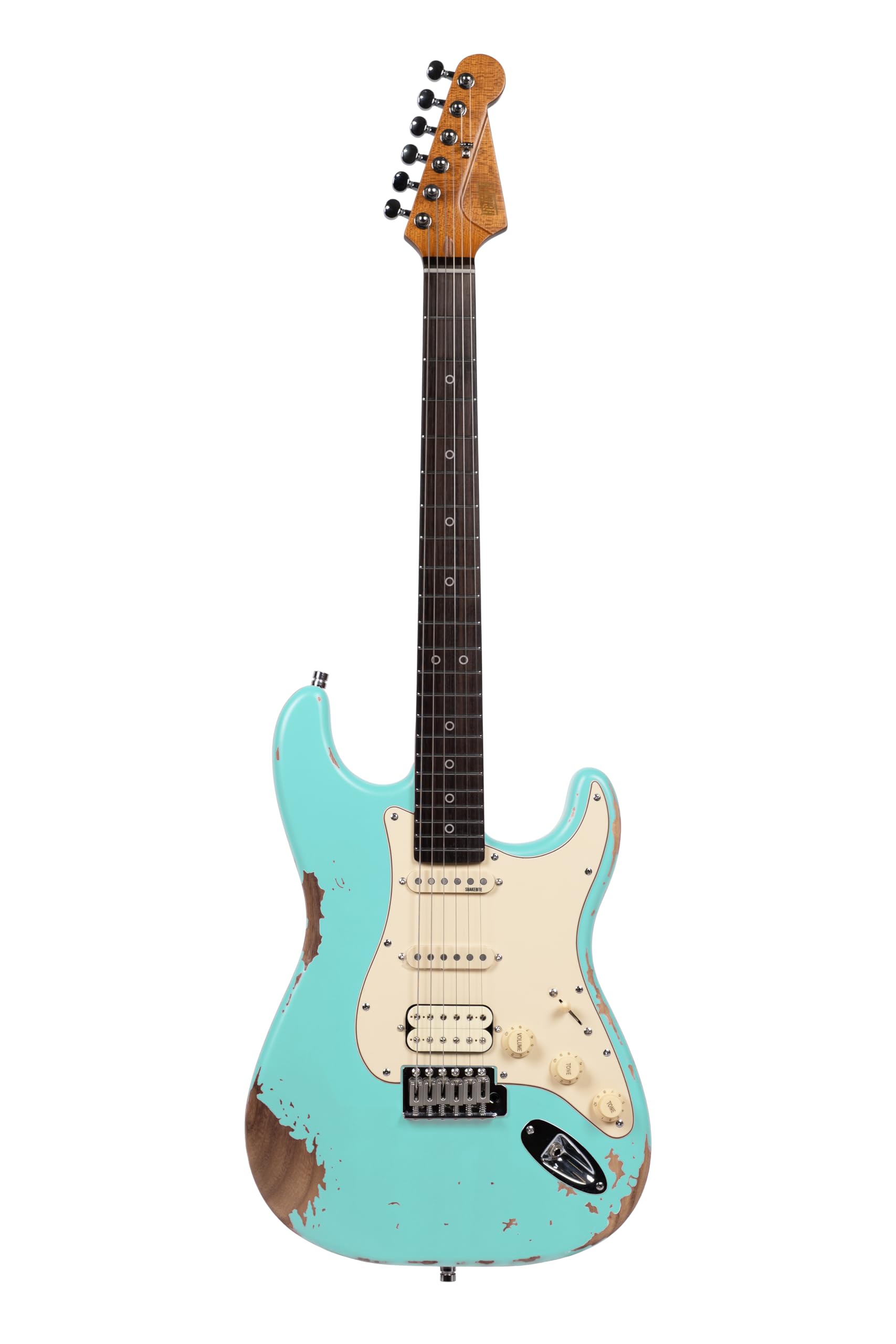 Hemry's - Chitarra elettrica extra leggera, Snake II Relic ST-1N Naja Surf Green Relic