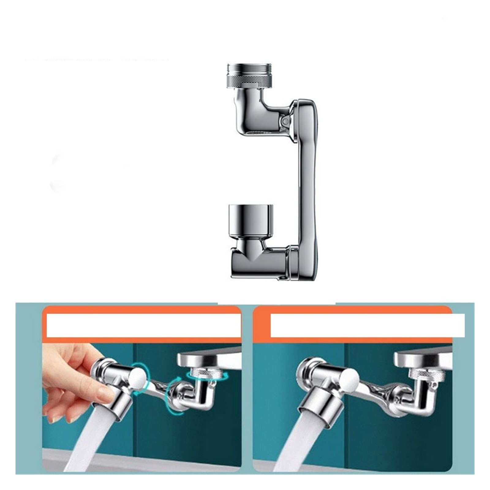 Cfwwsaq 1440 Degree Single Faucet, 1440° Universal Rotation Faucet Sprayer Head For Extension Faucets Aerator Bubbler Nozzle Kitchen Tap Washbasin Robot Arm(1440 Degree Single)