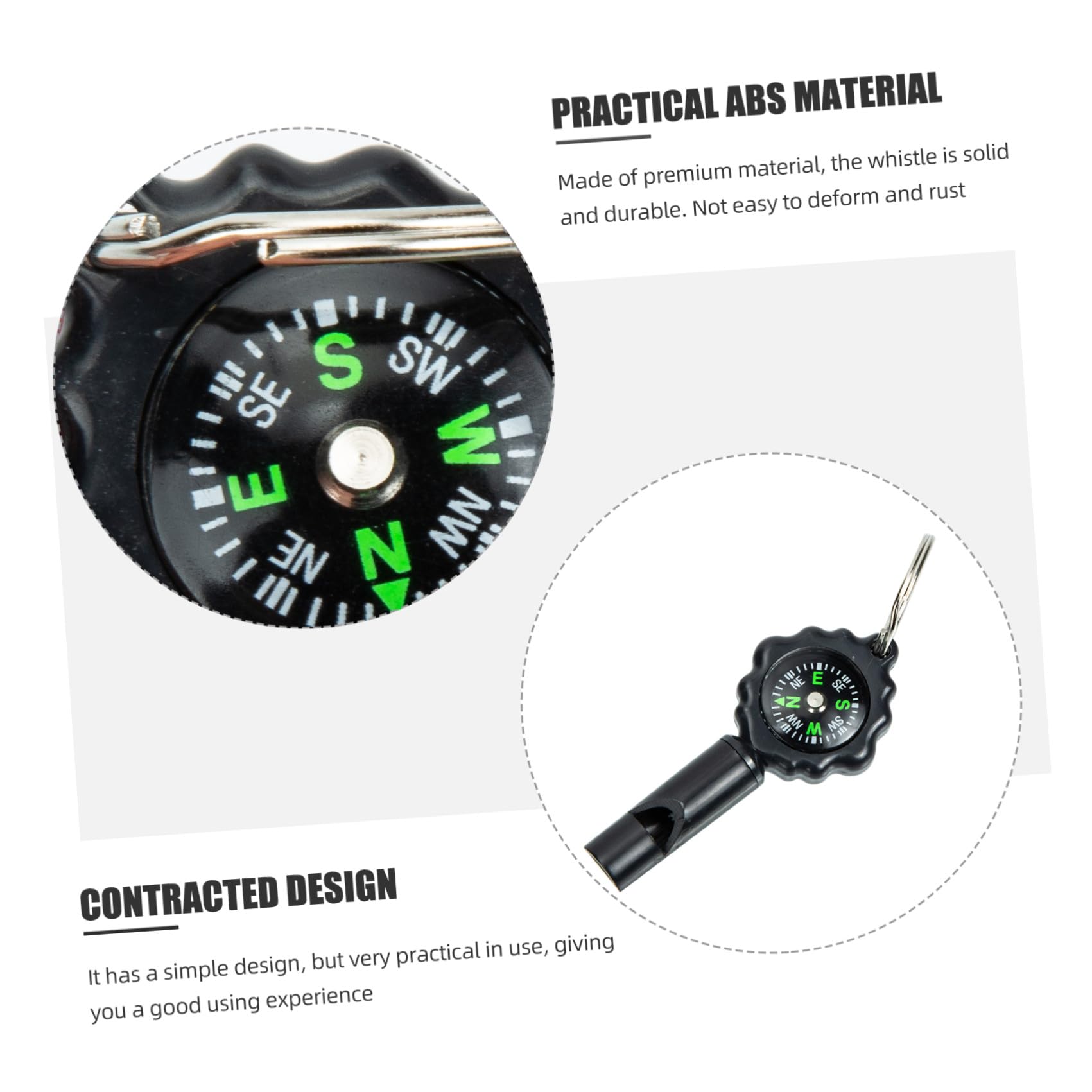 15piezas Silbato Multifuncional Con Brújula y Lanyard Accesorios De Supervivencia Para Camping Senderismo y Actividades Al Aire
