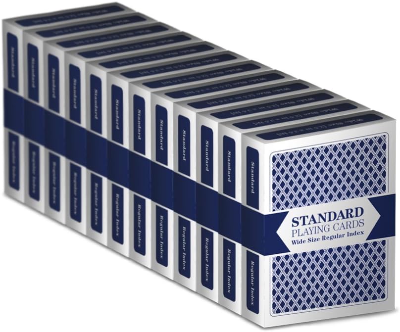 Brybelly 12 Blue Decks Standard Playing Cards by Brybelly (Wide-Size, Regular Index) : Toys & Games