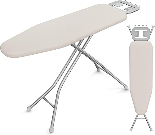 Miniatura 11 de Yaheetech Tabla de planchar plegable, tabla de planchar resistente con 9 alturas ajustables, cubierta de 4 capas y soporte de seguridad para la