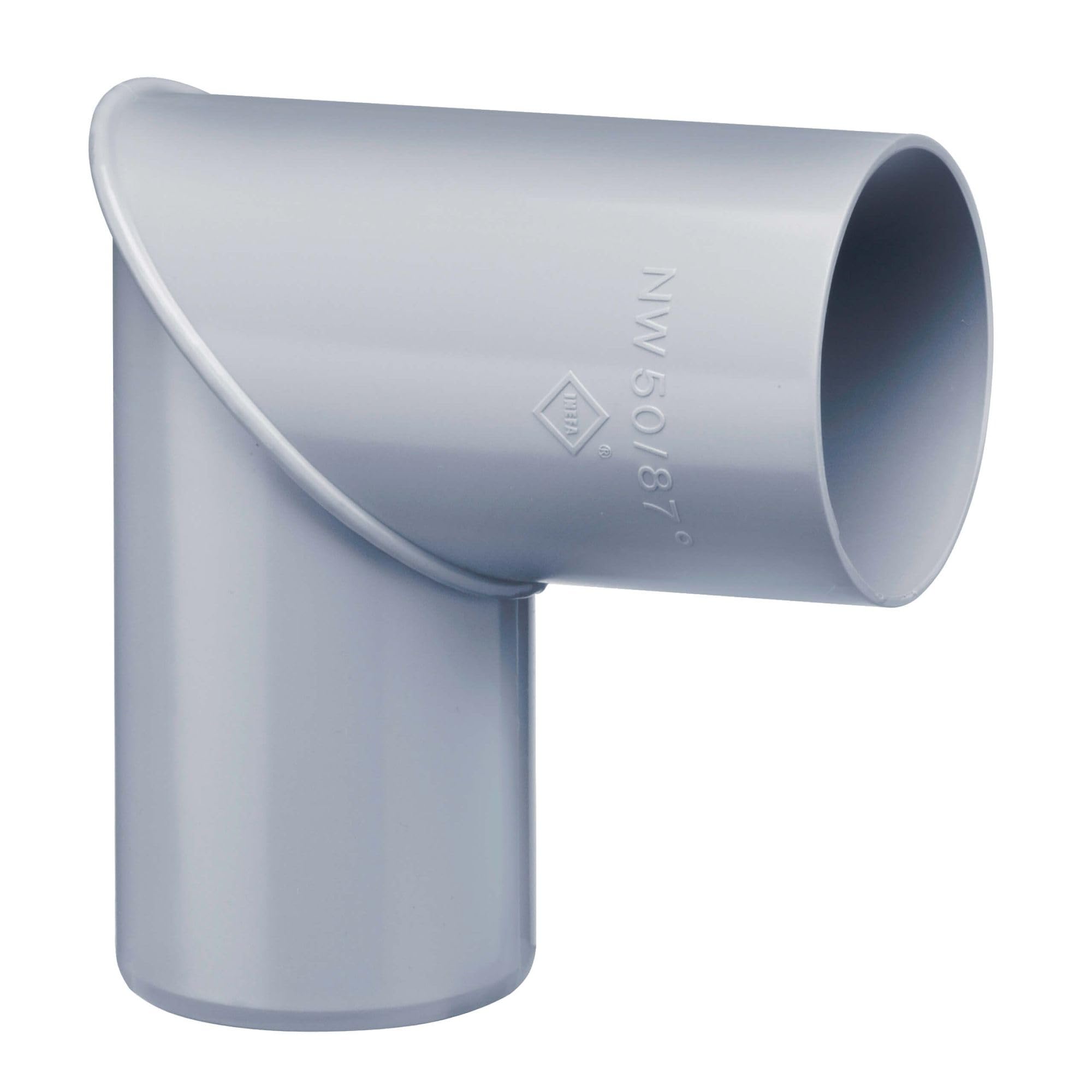 INEFA Rainwater Pipe Bend 87 Degrees for downpipe, PVC 50mm, Grey Connecting piece Gutter Accessory, Easy Installation, Made in Germany