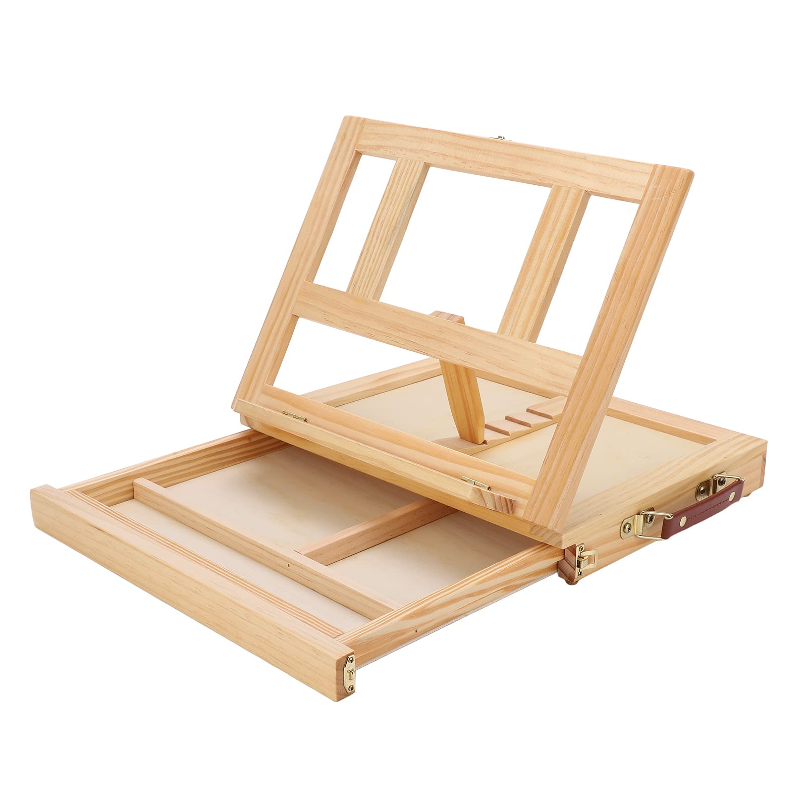 Caballete de Mesa Plegable Caballete de Pintura con ángulo Ajustable de Madera de Pino para Exhibir Obras de Arte y Fotografías 13,19 X 13,19 X 10,16 Pulgadas Adecuado para Principiantes