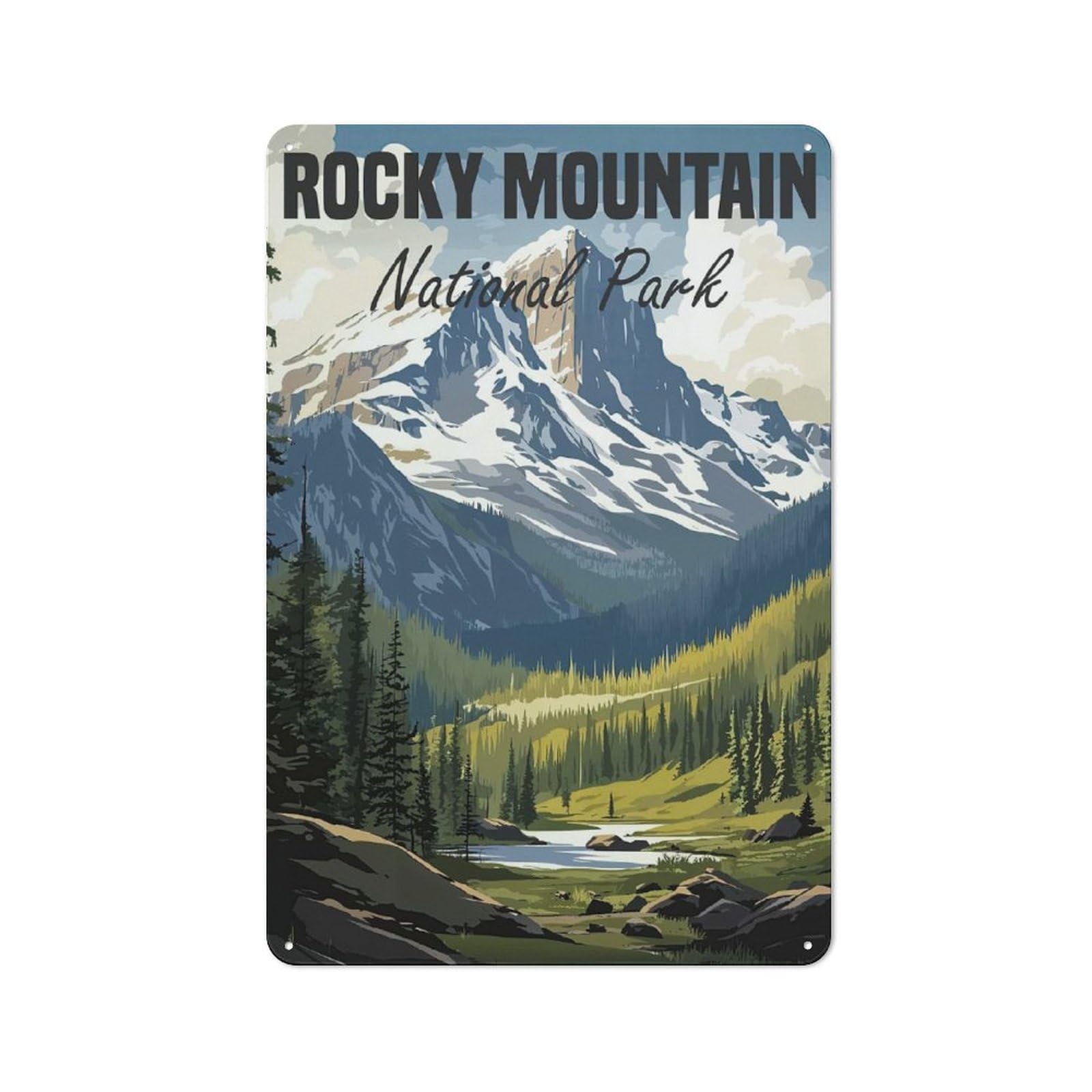 Junmoney Rocky Mountain National Park Classic Decorative Tin Plaque 30X20cm Featuring Novelty Wall Art For Home, Shop, Pub Or Studio Wall