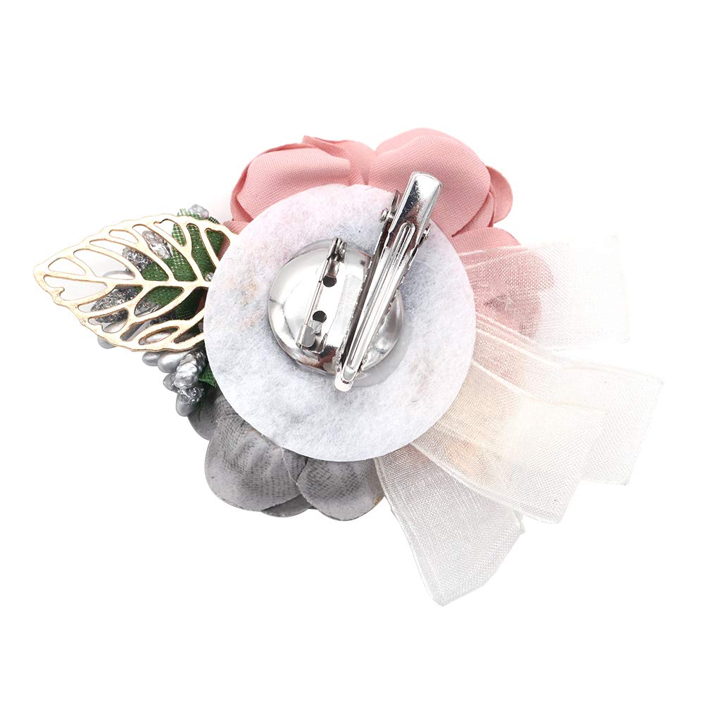 shiwaki wedding supplies decoration girl bridesmaid boutonniere prom party Small tea rose corsage wedding decoration gift (Champagne) - Image 3
