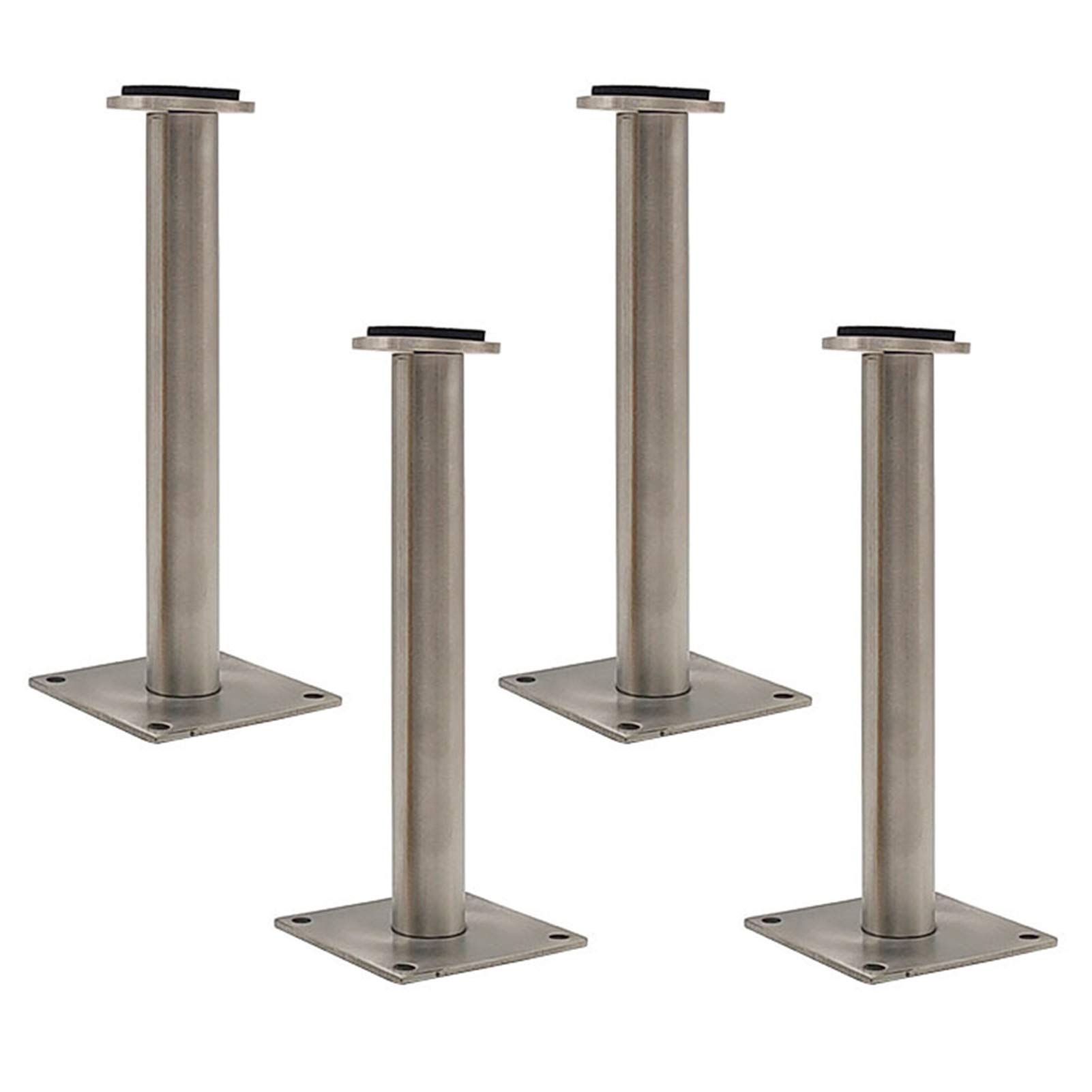 4 piedini per mobili in acciaio inox, per mobili e divani, regolabili, accessori di ricambio per mobili da tavolo, divano, scrivania, letto, gambe mobili, colore argento (21 cm)