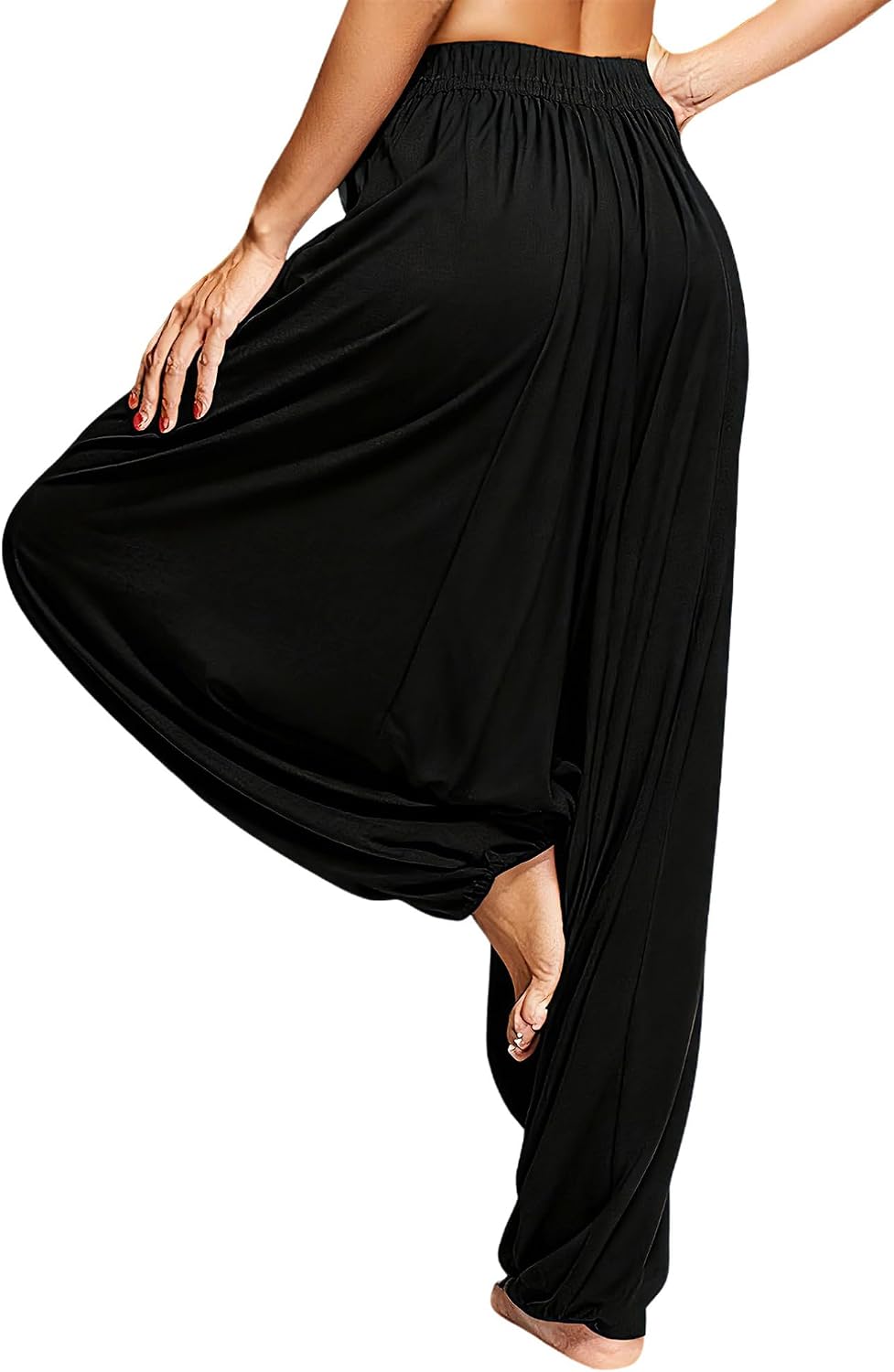 TiaoBug Women's Hippie Harem Pants Maternity Sweatpants Drawstring Baggy Flowy Loose Trousers