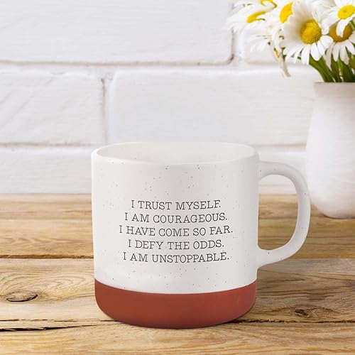Miniatura 10 de Canopy Street Taza de café de cerámica moteada de 13 onzas con texto en inglés Looks Like A Great Day To Believe In Yourself, taza de café