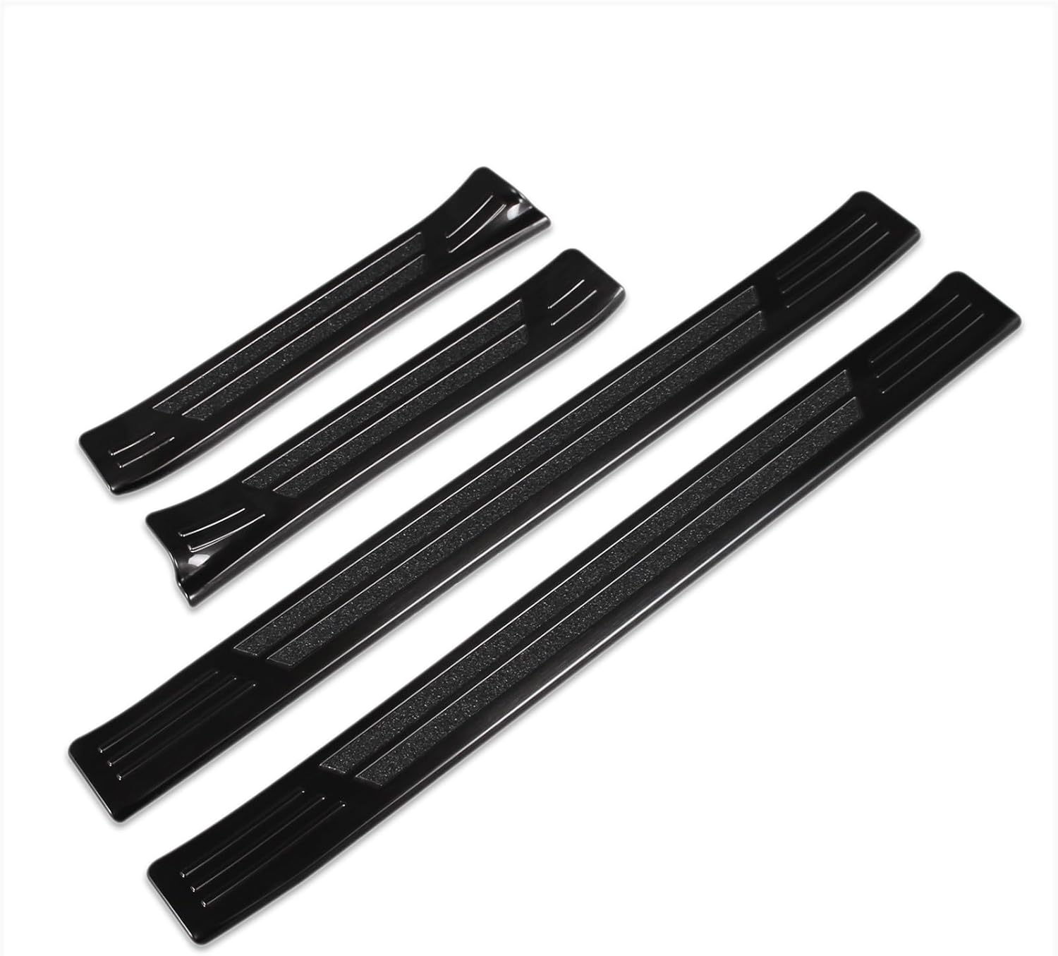 Beautost Fit for Subaru New Crosstrek/Impreza 2024 2025 2026 Outside Door Sill Scuff Plate Guard Cover Trim Sport Style Stainless Steel (Black)